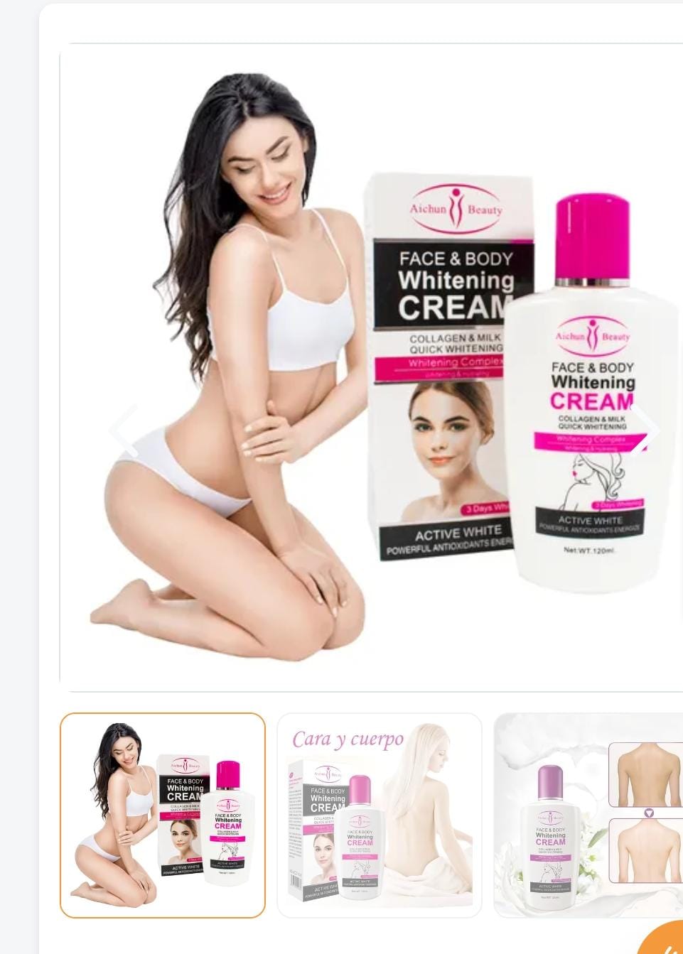 CREMA BLANQUEADORA FACIAL Y CUERPO